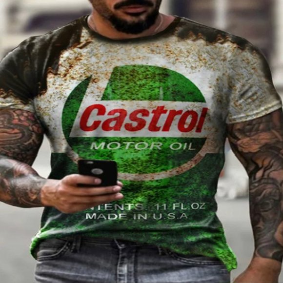 3/$25 Men's 3D Retro Printed Vintage Oil T-Shirt - Picture 1 of 1